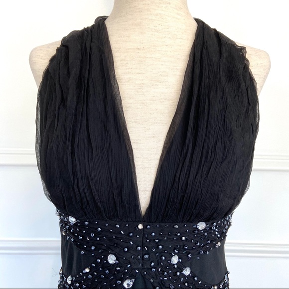 Amanda Adams Couture Beaded Black Halter top - Picture 2 of 11